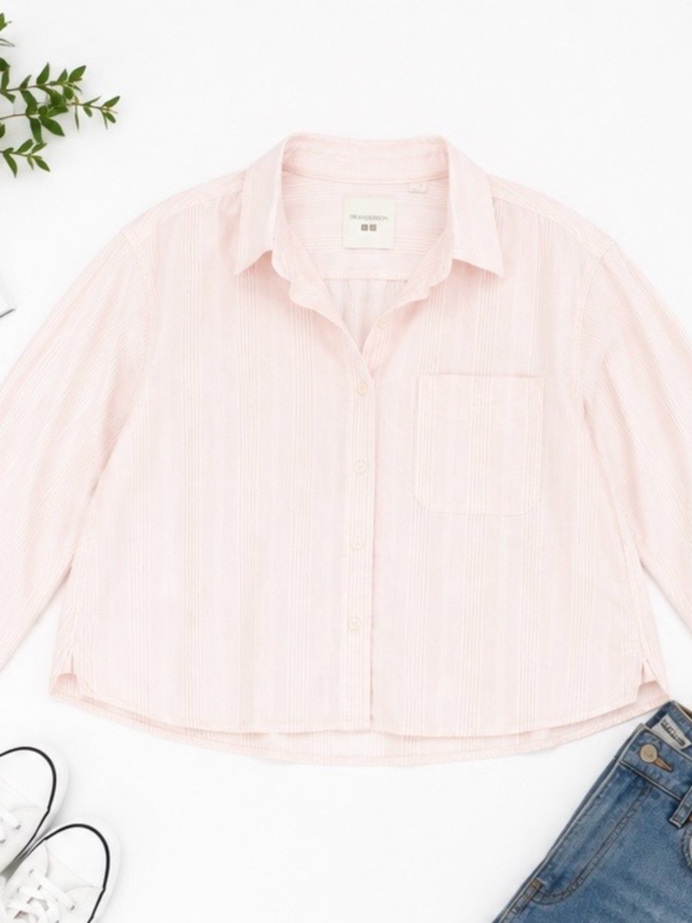 JW Anderson x Uniqlo Light Pink Striped Button-Down Shirt